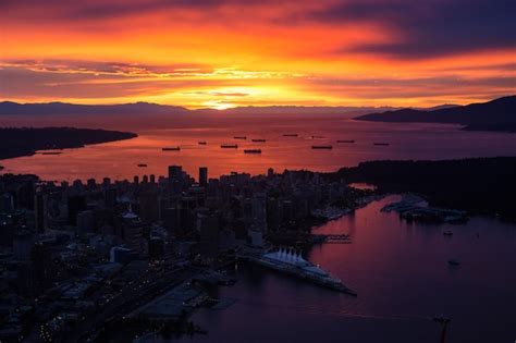 Premium Photo | Vancouver downtown aerial