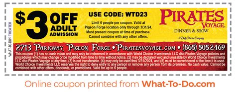 Pirates Voyage Dinner And Show Coupon What To Do In The Smoky