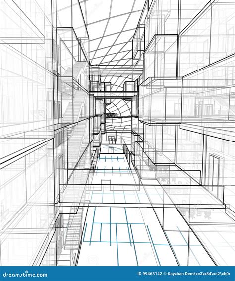 Dibujo Arquitectónico Y Perspectiva Ilustración del Vector ...