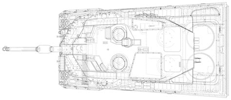 Renderização técnica do vetor de wireframe do tanque blindado de d