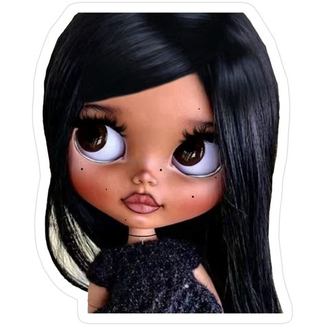 Blythe Doll If She Lowkey Did Latina Makeup Sticker In Blythe