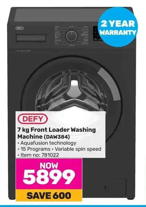 DEFY 7 Kg Front Loader Washing Machine DAW384 Offer At Game