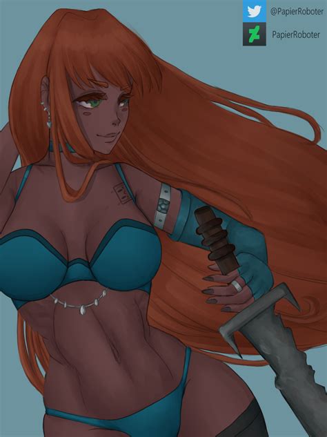 Doodle Sword Gal By PapierRoboter Hentai Foundry
