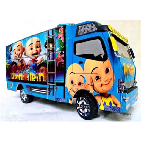 Miniatur Truk Upin Ipin Truk Oleng Full Kayu Truk Oleng Terlaris Truk