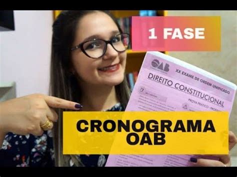 Cronograma De Estudos Fase Oab Youtube