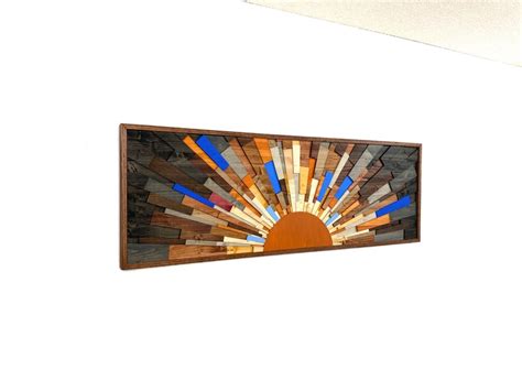 Wood Wall Art Burning Daylight 60x20 Wood Wall Etsy