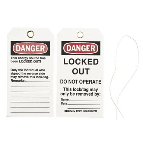 Brady "Danger Locked Out - Do Not Operate" Lockout Tags | MacMor Industries