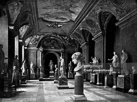 Ancient Greek Sculptures At The Palais Du Louvre In Paris France 19th