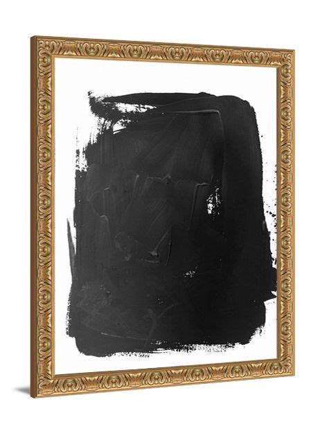 A Black And White Painting With Gold Frame