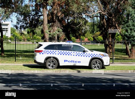 Police Car Parked On The Side Of A Road Stock Photo Alamy