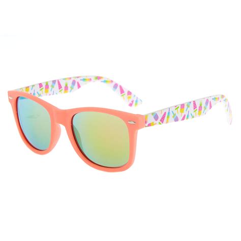 Neon Popsicle Retro Sunglasses Coral Claire S Us