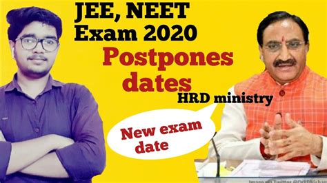 Postponed Jee Main Neet Exam 2020 Youtube