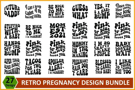 Retro Pregnancy SVG Design Bundle Graphic By Studio By Rasel Creative