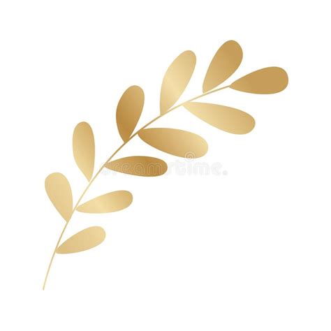 Gold Leaf Shaped Ornament With Curve Vector Design Stock Vector Illustration Of Decorative