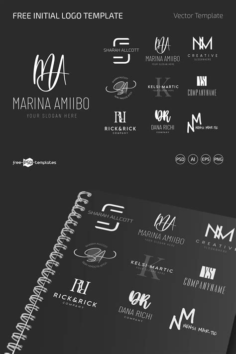 Free Initial Logo Template (PSD, AI, EPS, PNG)