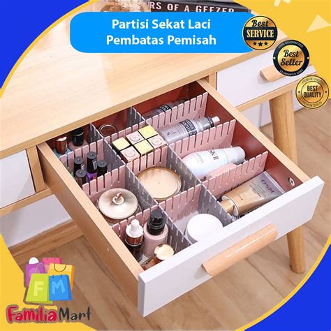 Jual Partisi Sekat Laci Pembatas Pemisah Drawer Desktop Organizer Papan