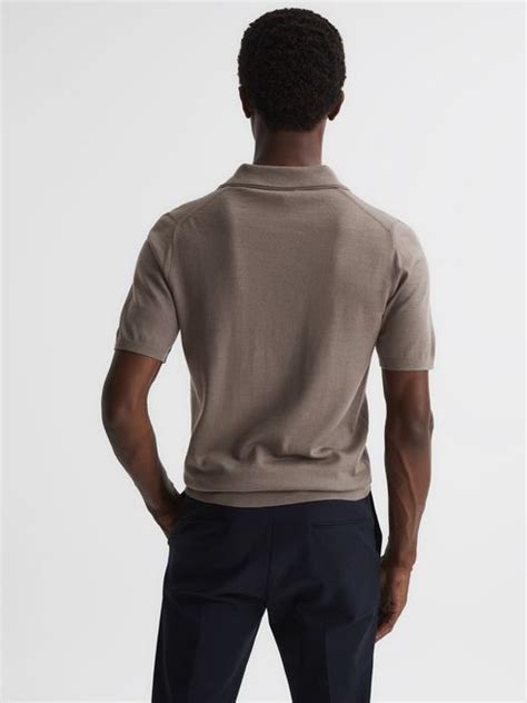 Reiss Duchie Merino Wool Open Collar Polo Shirt Reiss Usa