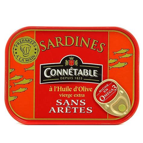 CONNÉTABLE Sardines Huiles d Olives Sans Arêtes