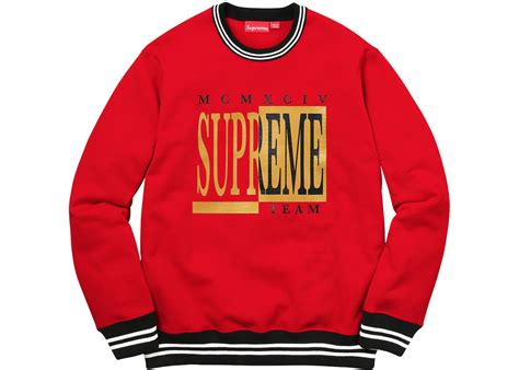 Supreme Team Crewneck Red Men's - FW17 - US