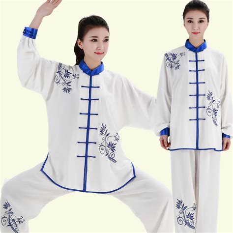 Embroidery Bamboo Taichi Uniform Women Men Wushu Clothing Adult Martial