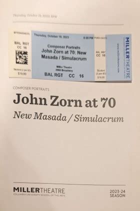 John Zorn New Masada Quartet Live At Miller Theatre On