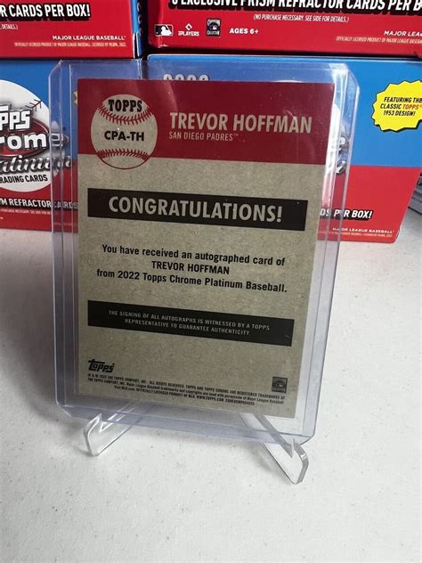 Trevor Hoffman 2022 Topps Chrome Platinum Anniversary On Card Auto