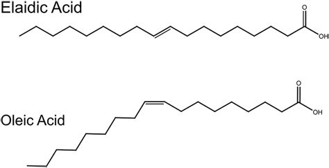 Structures Of Oleic And Elaidic Acids Oleic Acid And Elaidic Acids Are