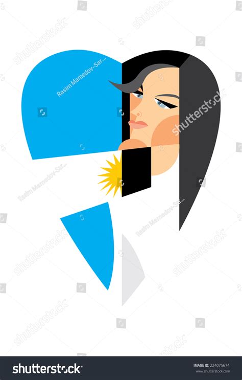 Girl Long Black Hair Standing On Stock Vector Royalty Free 224075674