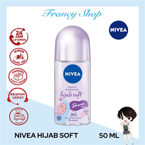 Jual Deodorant Roll On Nivea Brightening Hijab Soft 50 Ml Shopee