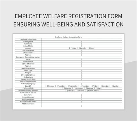 Free Employee Welfare Templates For Google Sheets And Microsoft Excel