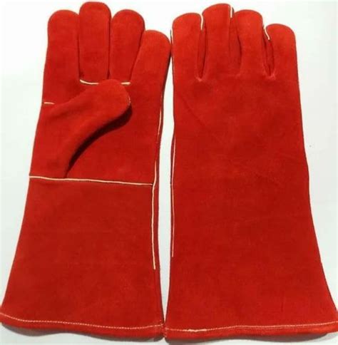 Unisex Leather Winter red Gloves, Finger Type: Full Fingered at Rs 200 ...