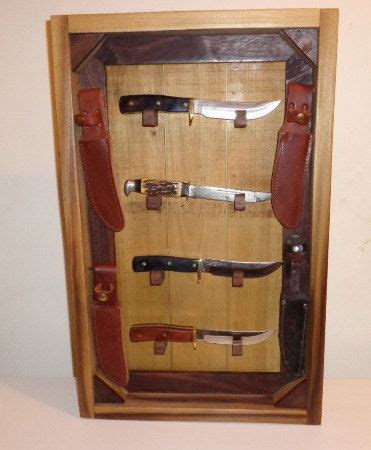 Knife Display Case For Hunting Knives Wall Mounted By Woodenstitch