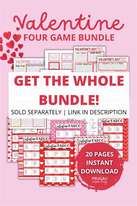 Valentines Day Taboo Cards Game Printable Pdf Frugal Coupon Living