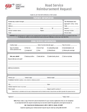 Aaa Reimbursement Fill Online Printable Fillable Blank PdfFiller