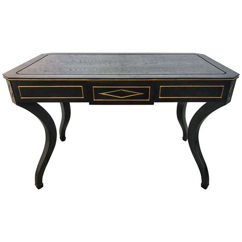 Handsome Black Lacquered Writing Desk at 1stdibs