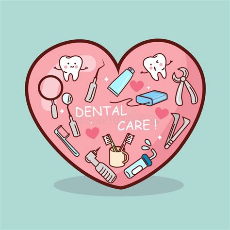 Cartoon Dental Tool And Teeth Stock Vector Illustration Of Dental