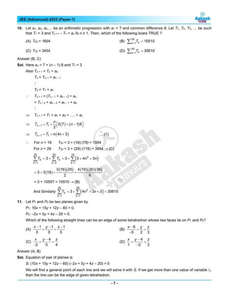 JEE Advanced Question Paper 2022 Maths Paper 1 And Solutions