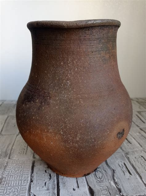 Vintage Clay Vase Rustic Vase Wabi Sabi Decor Old Red Clay Etsy