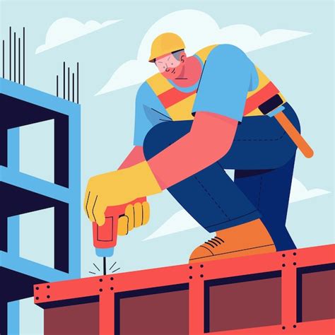 Premium Vector Hand Drawn Building Construction Illustration