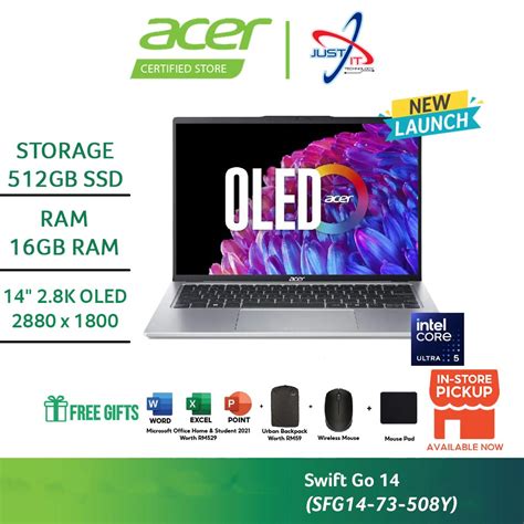 Acer Swift Go Sfg Y Sfg A Oled Laptop Ultra