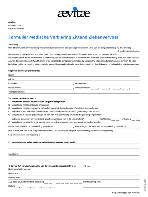 Invulbaar Online Formulier Medische Verklaring Zittend Van Gerwen