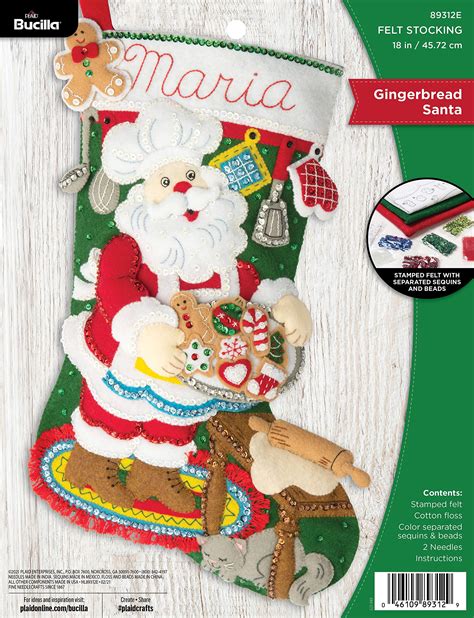 Bucilla Seasonal Felt Stocking Kits Jolly Pups And Santa E