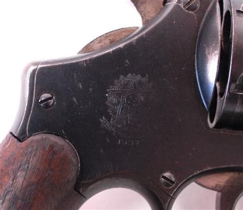 Smith Wesson Model 1937 Brazilian 45 ACP Caliber Revolver With Crest