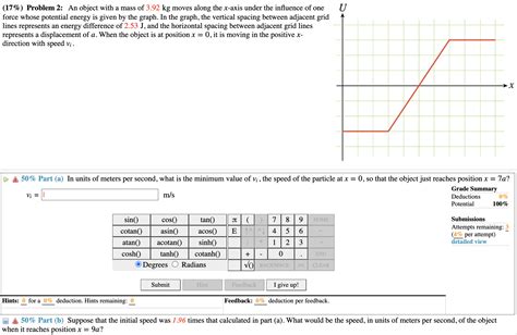 Solved (17\%) Problem 2: An object with a mass of 3.92 kg | Chegg.com 