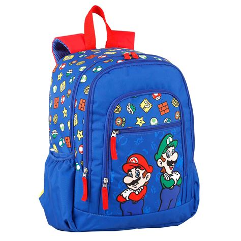 Mochila Escolar Mário e Luigi Super Mário Bros 40cm Brinquedos e