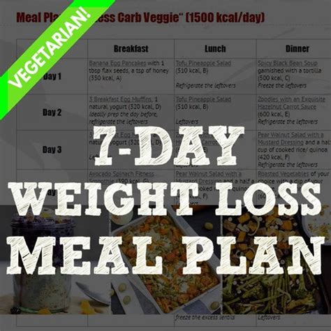 Vegetarian Diet Chart For Weight Loss In 7 Days