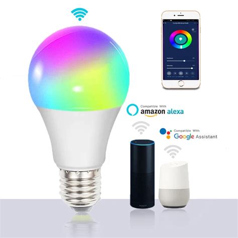 10 Вт E27/E26/E14/B22/GU10 умная Wifi RGB лампа с управлением через ...