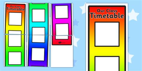 Rainbow Vertical Visual Timetable Display Teacher Made