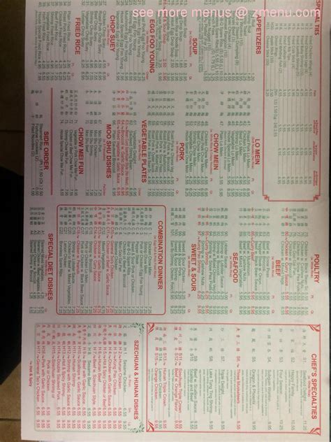 Menu at China King restaurant, Windsor