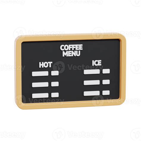 Coffee Menu Board 3d Icon Illustration 49649945 Png